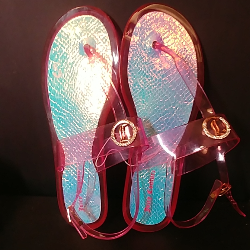 Juicy Couture pink jelly acrylic sandals